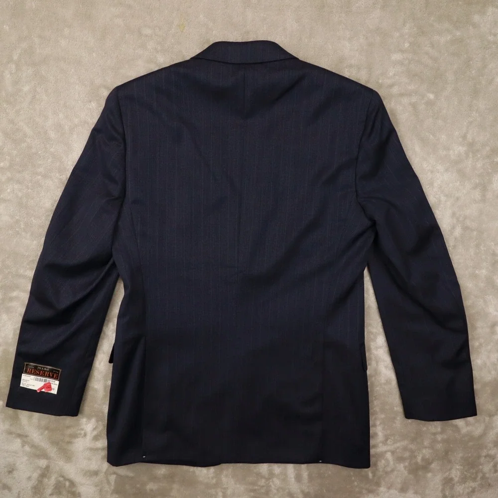 Jos A Bank Reserve Navy Stripe‎ Tailored Fit Wool Blazer Sport Coat size 40L NWT